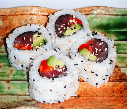 Ahi tuna sushi roll menu