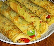 Appetizer crepes recipe with stuffing