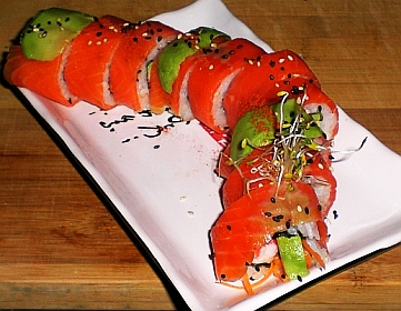 Caterpillar sushi roll menu