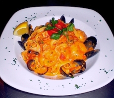 Pasta fettuccine with seafood image
