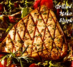 Grilled mako shark steak