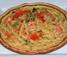 Fusilli with shrimp pasta